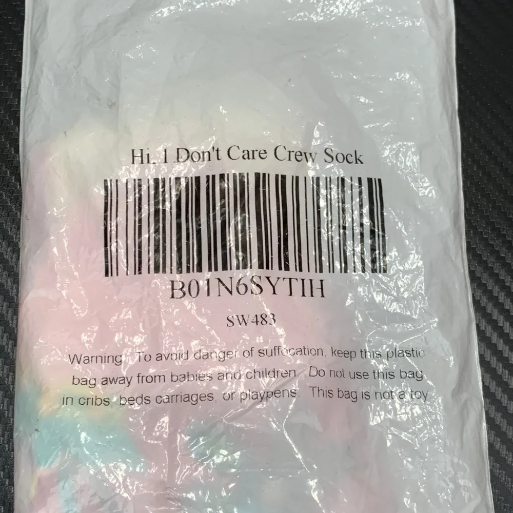 Blue Q Socks Hi I Don't‎ Care Crew Socks Soft Combed Cotton Women's NEW